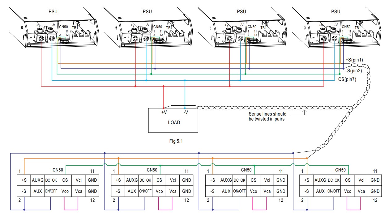 RSP-1000 Parallel connection diagram